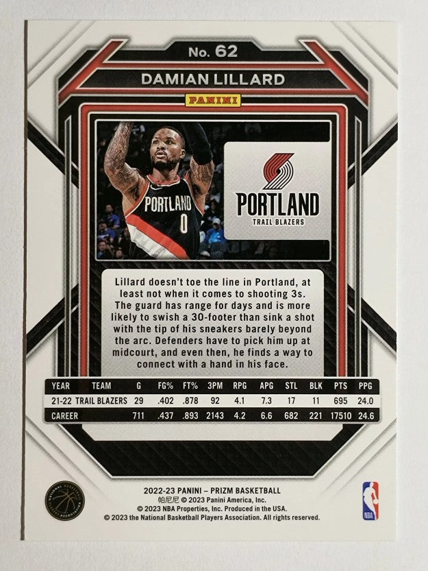 2022-23 Panini Prizm #62 Damian Lillard (NM)