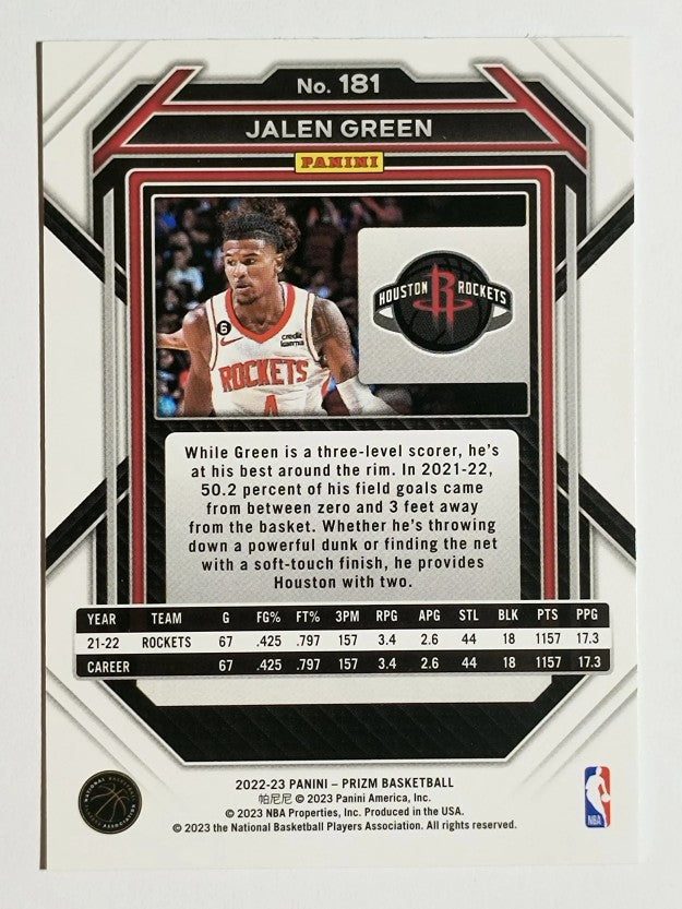 2022-23 Panini Prizm #181 Jalen Green