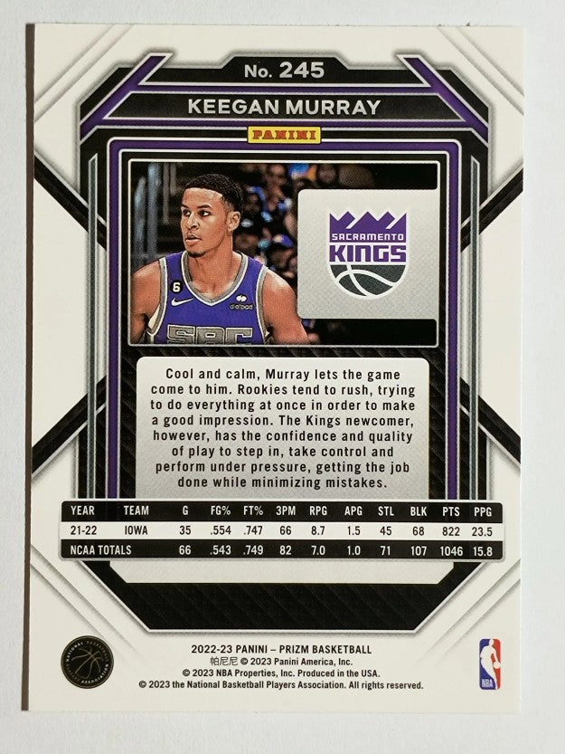 2022-23 Panini Prizm #245 Keegan Murray RC
