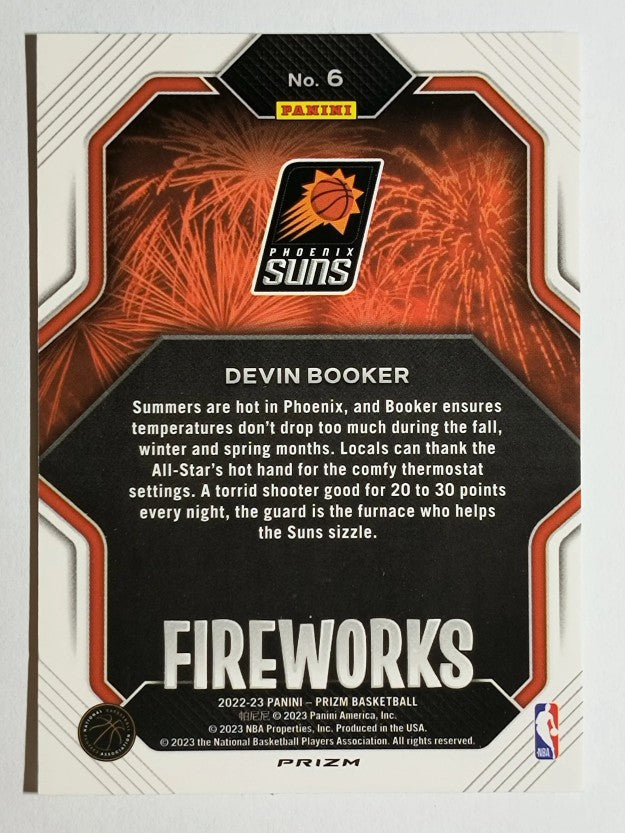 2022-23 Panini Prizm Fireworks Prizms Silver #6 Devin Booker
