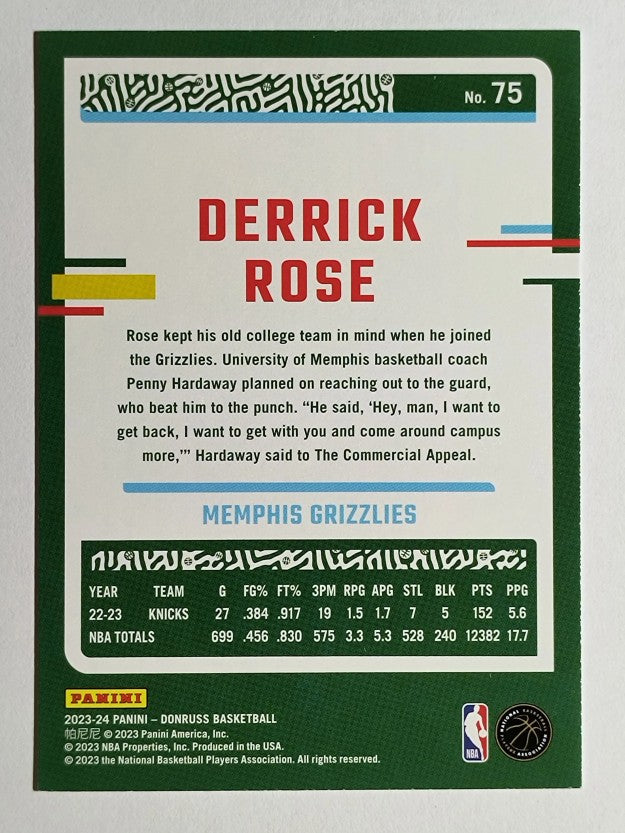 2023-24 Donruss #75 Derrick Rose