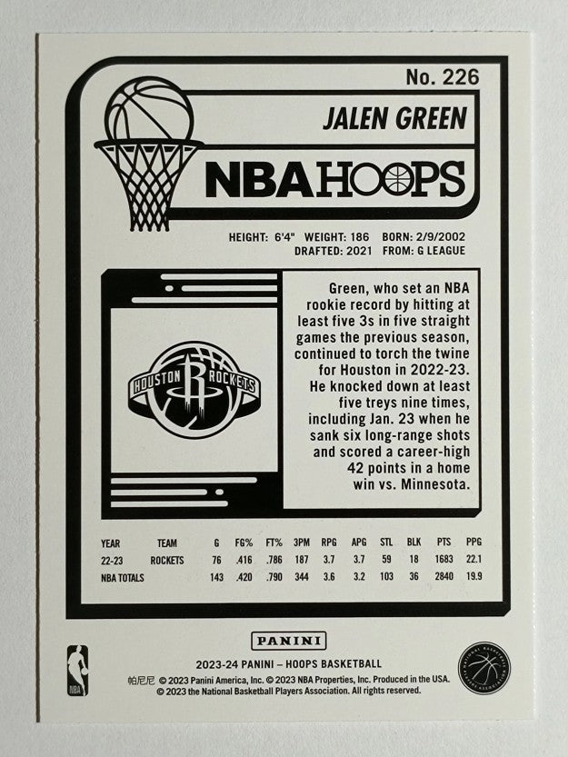 2023-24 Hoops #226 Jalen Green