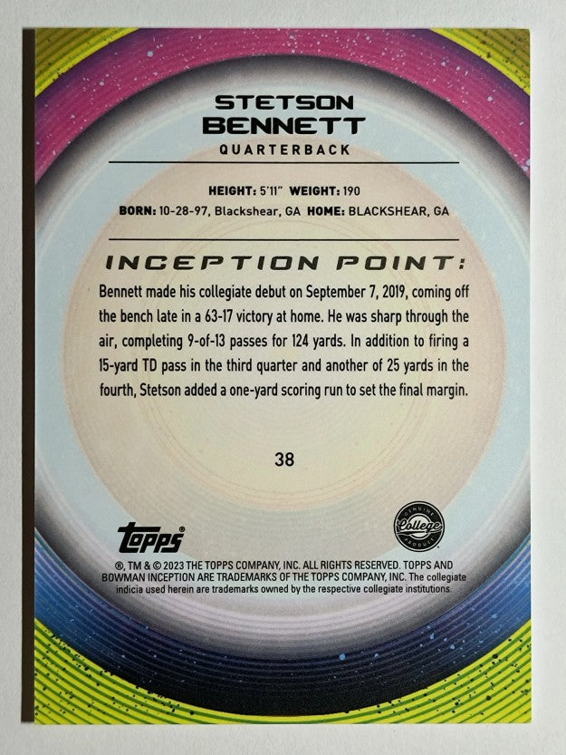2022-23 Bowman Inception University #38 Stetson Bennett
