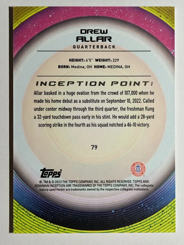 2022-23 Bowman Inception University #79 Drew Allar