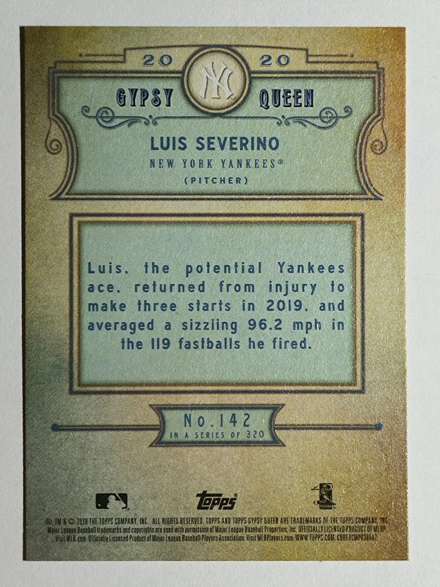 2020 Topps Gypsy Queen Green #142 Luis Severino