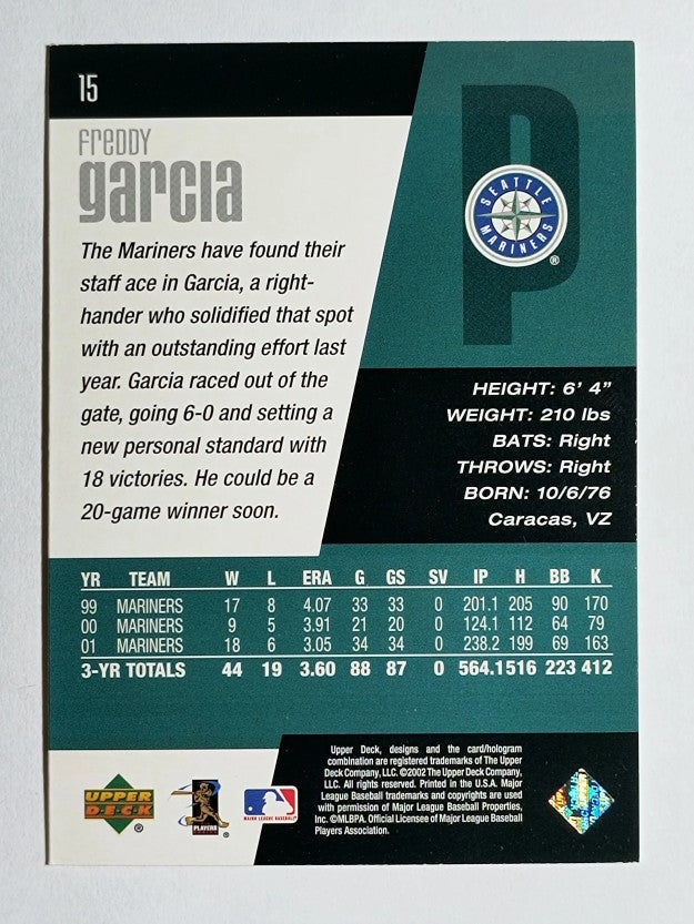 2002 Upper Deck Diamond Connection #15 Freddy Garcia