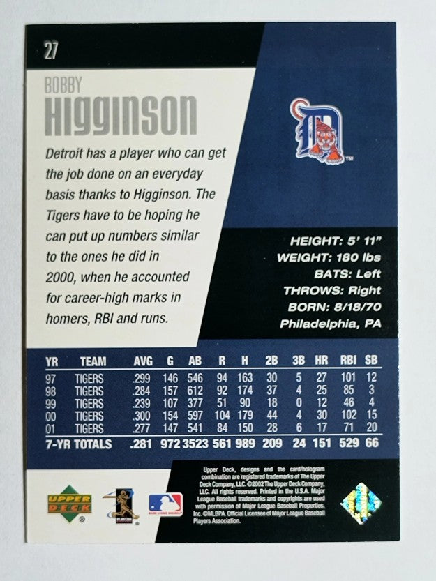 2002 Upper Deck Diamond Connection #27 Bobby Higginson