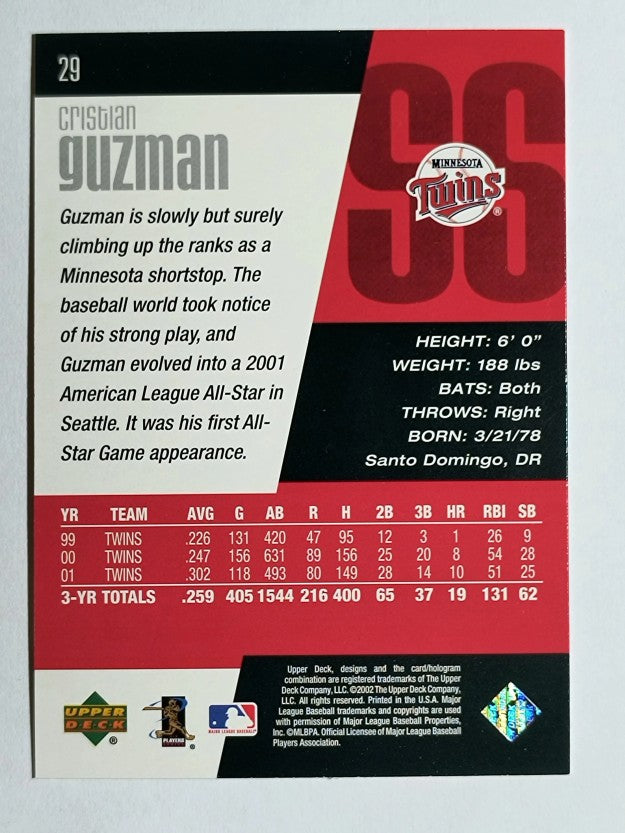 2002 Upper Deck Diamond Connection #29 Cristian Guzman