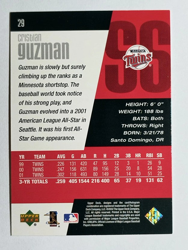 2002 Upper Deck Diamond Connection #29 Cristian Guzman