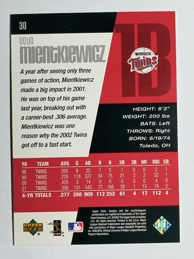 2002 Upper Deck Diamond Connection #30 Doug Mientkiewicz
