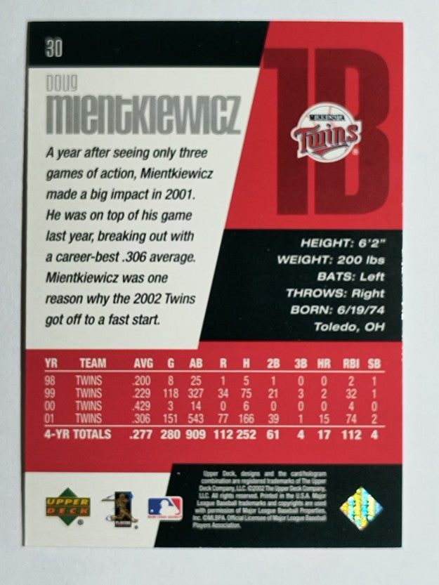 2002 Upper Deck Diamond Connection #30 Doug Mientkiewicz