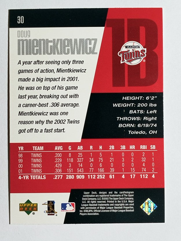 2002 Upper Deck Diamond Connection #30 Doug Mientkiewicz