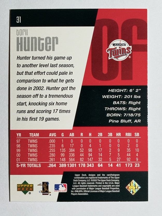 2002 Upper Deck Diamond Connection #31 Torii Hunter
