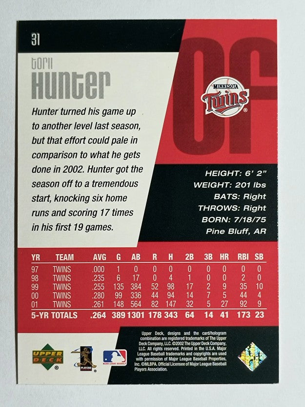2002 Upper Deck Diamond Connection #31 Torii Hunter