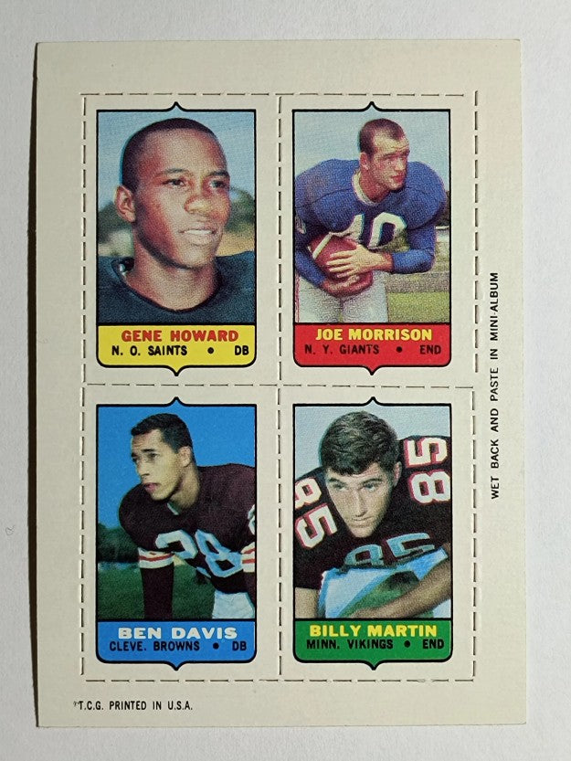 1969 Topps Four-in-One Gene Howard/Joe Morrison/Billy Martin E/Ben Davis (NMMT)