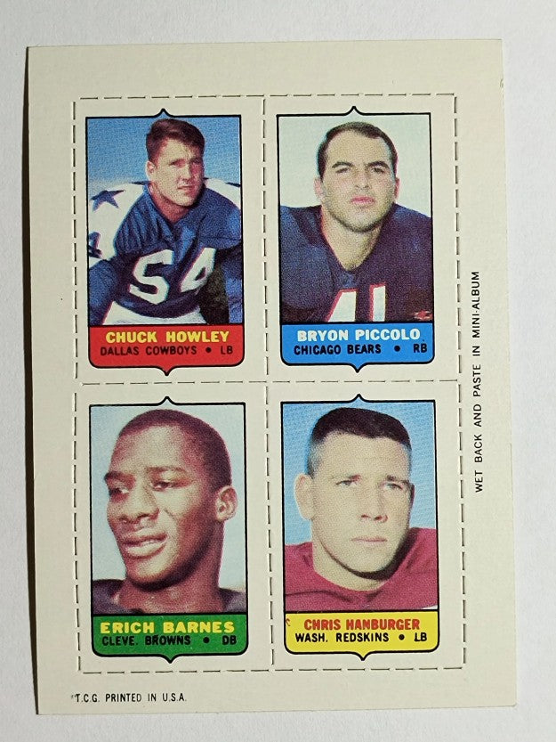 1969 Topps Four-in-One Chuck Howley/Piccolo/Chris Hanburger/Erich Barnes (NMMT)