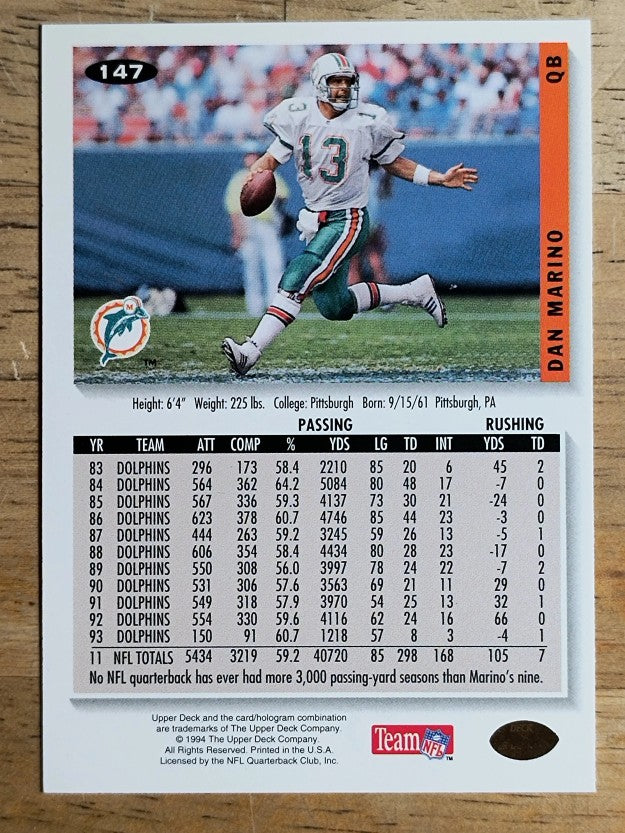 1994 Collector's Choice Silver #147 Dan Marino