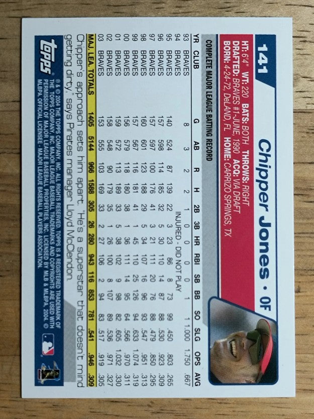 2004 Topps Opening Day #141 Chipper Jones