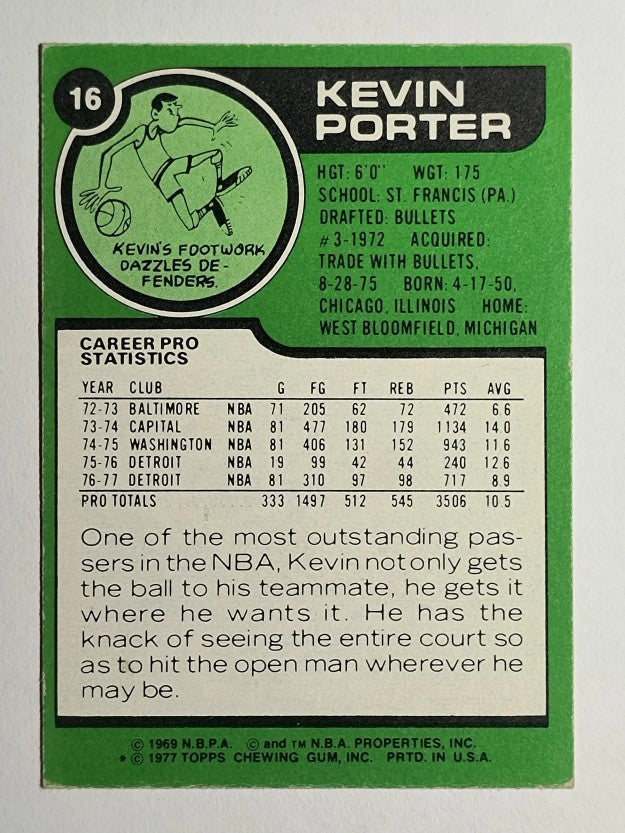 1977-78 Topps #16 Kevin Porter (EXMT)