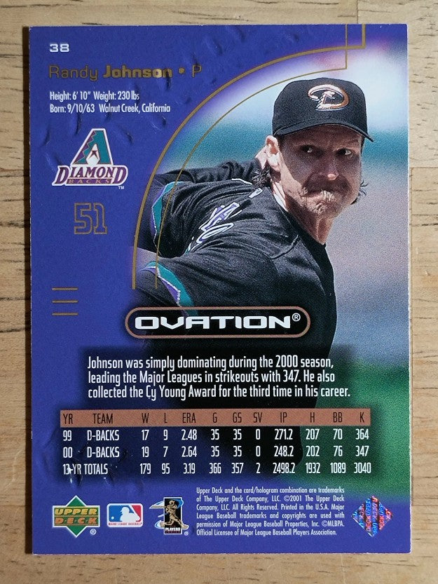 2001 Upper Deck Ovation #38 Randy Johnson