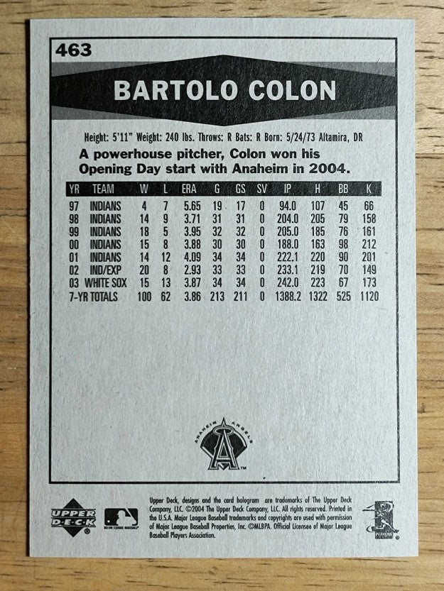 2004 Upper Deck Vintage #463 Bartolo Colon