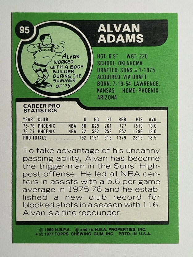 1977-78 Topps #95 Alvan Adams (EXMT)