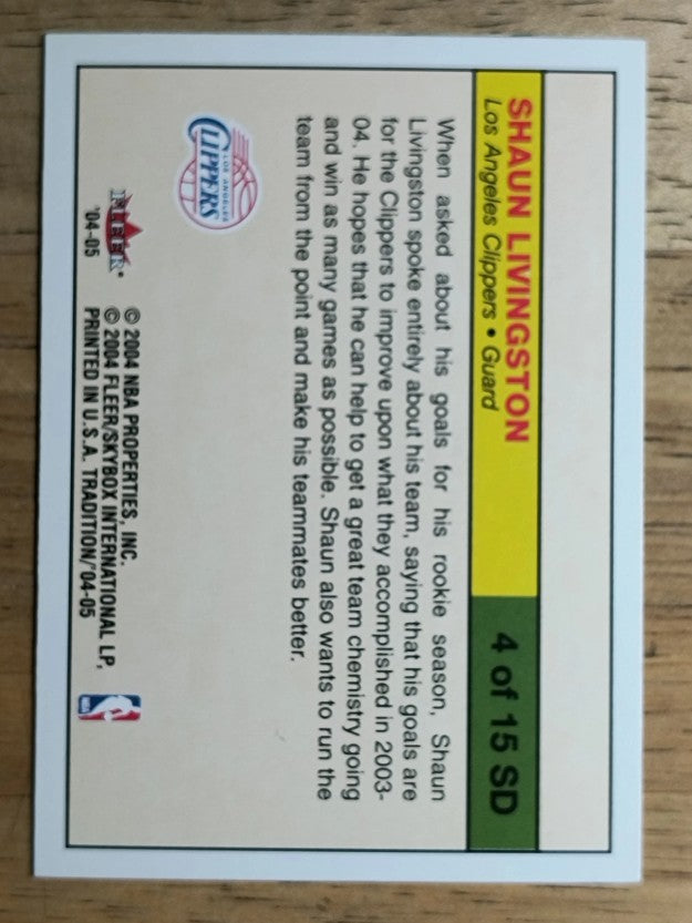 2004-05 Fleer Tradition Signing Day #4 Shaun Livingston