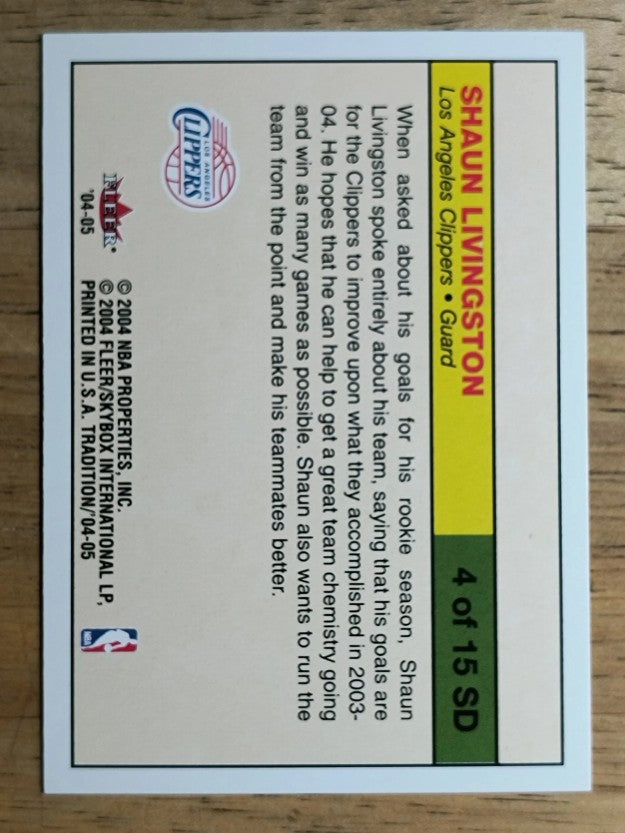 2004-05 Fleer Tradition Signing Day #4 Shaun Livingston