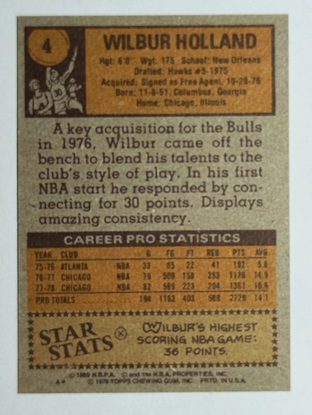 1978-79 Topps #4 Wilbur Holland (NM)