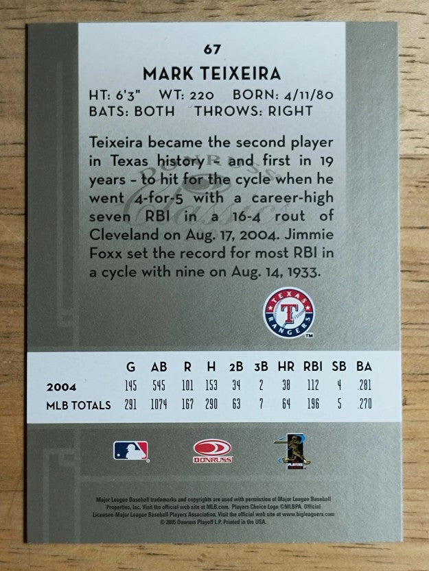 2005 Donruss Classics #67 Mark Teixeira