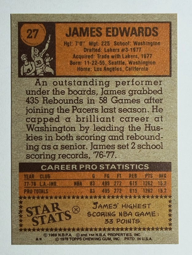 1978-79 Topps #27 James Edwards RC (MINT)