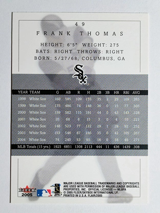 2005 Flair #49 Frank Thomas