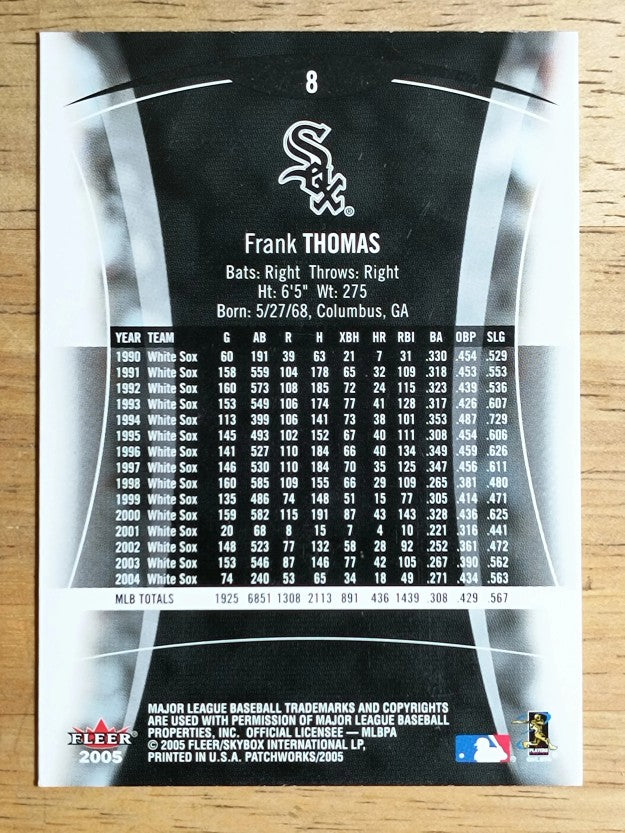 2005 Fleer Patchworks #8 Frank Thomas