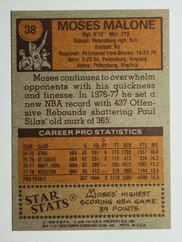 1978-79 Topps #38 Moses Malone (MINT)