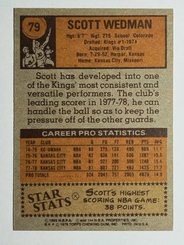 1978-79 Topps #79 Scott Wedman (NMMT)