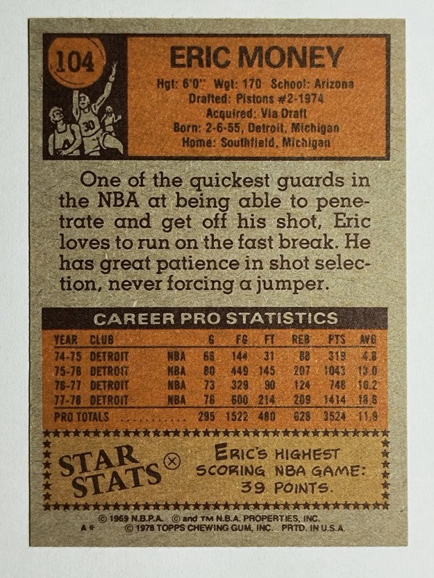 1978-79 Topps #104 Eric Money (MINT)