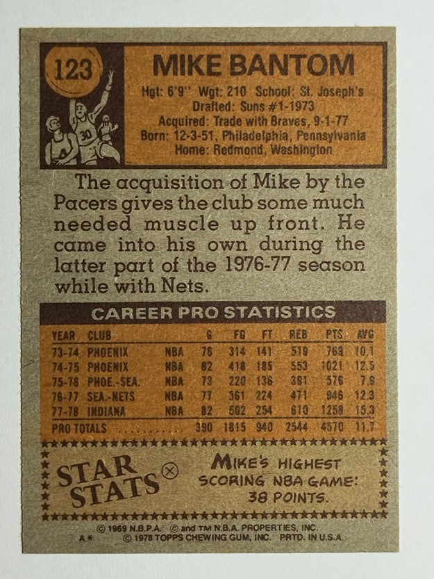 1978-79 Topps #123 Mike Bantom (NM)
