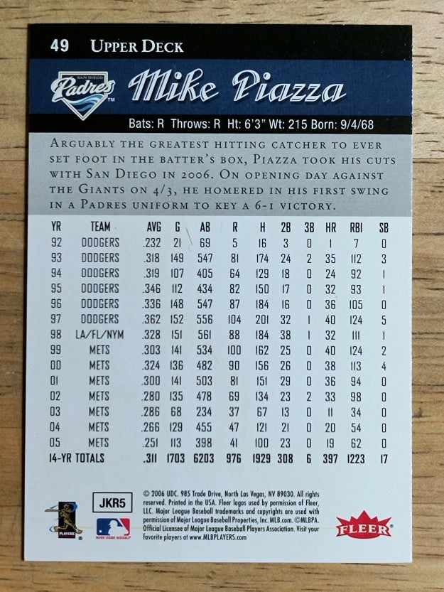 2006 Flair Showcase #49 Mike Piazza UD