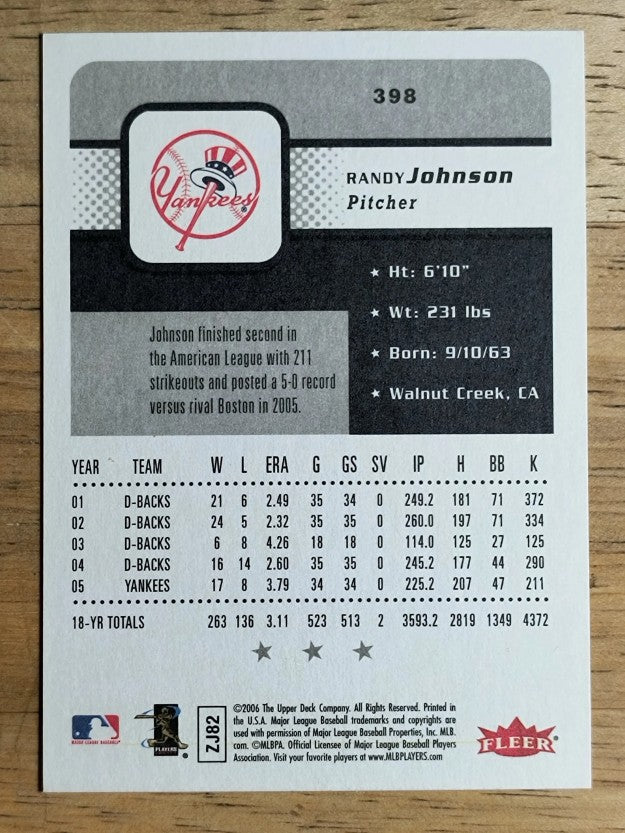 2006 Fleer #398 Randy Johnson