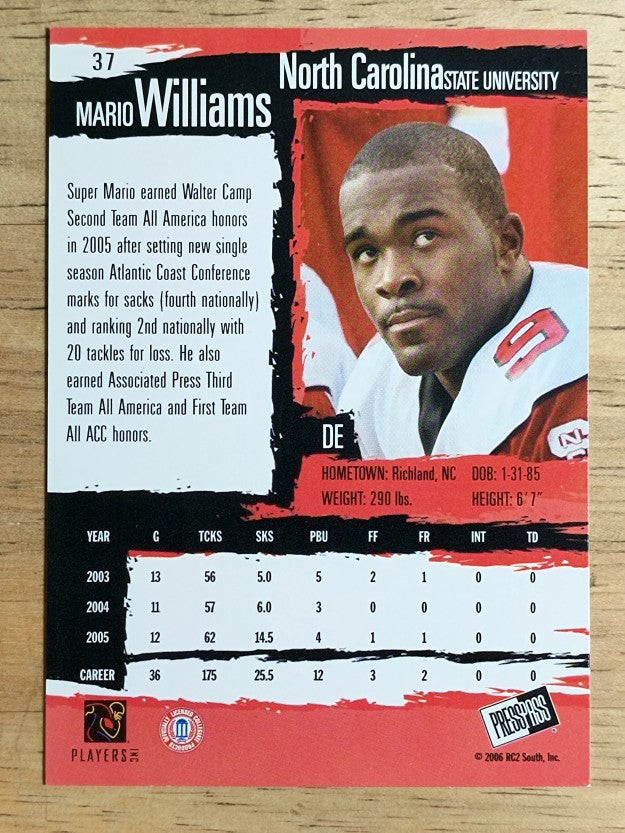 2006 Press Pass #37 Mario Williams