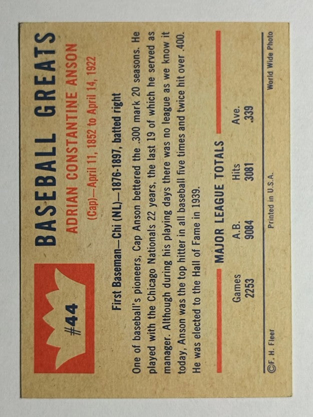 1960 Fleer #44 Cap Anson (EXMT)