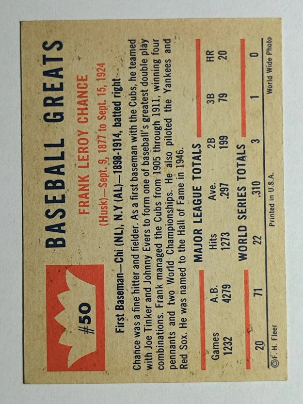 1960 Fleer #50 Frank Chance (EXMT)