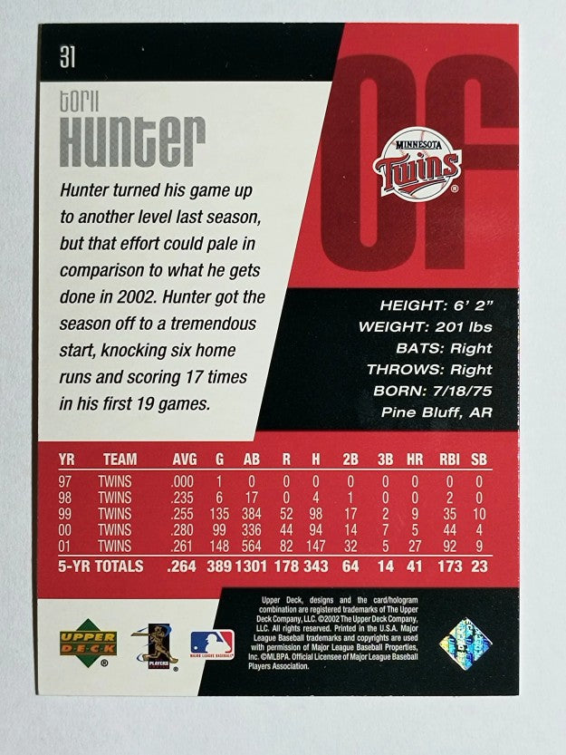 2002 Upper Deck Diamond Connection #31 Torii Hunter