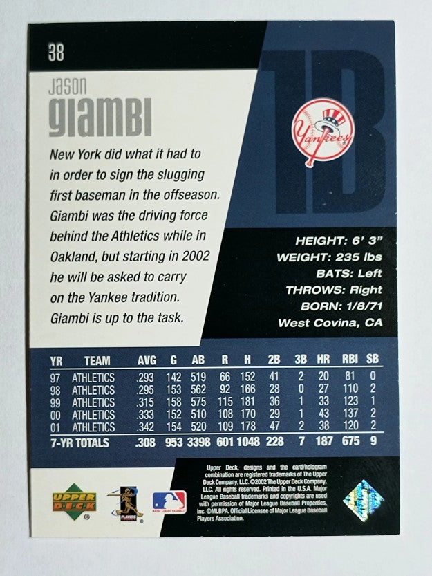 2002 Upper Deck Diamond Connection #38 Jason Giambi
