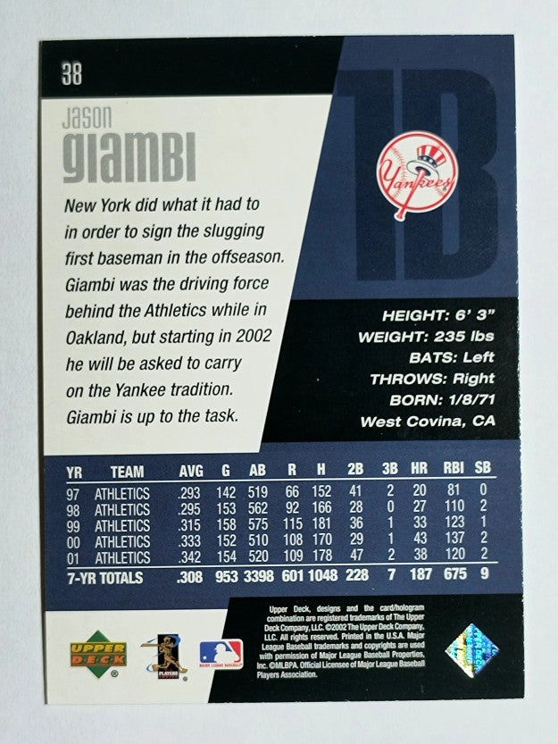 2002 Upper Deck Diamond Connection #38 Jason Giambi