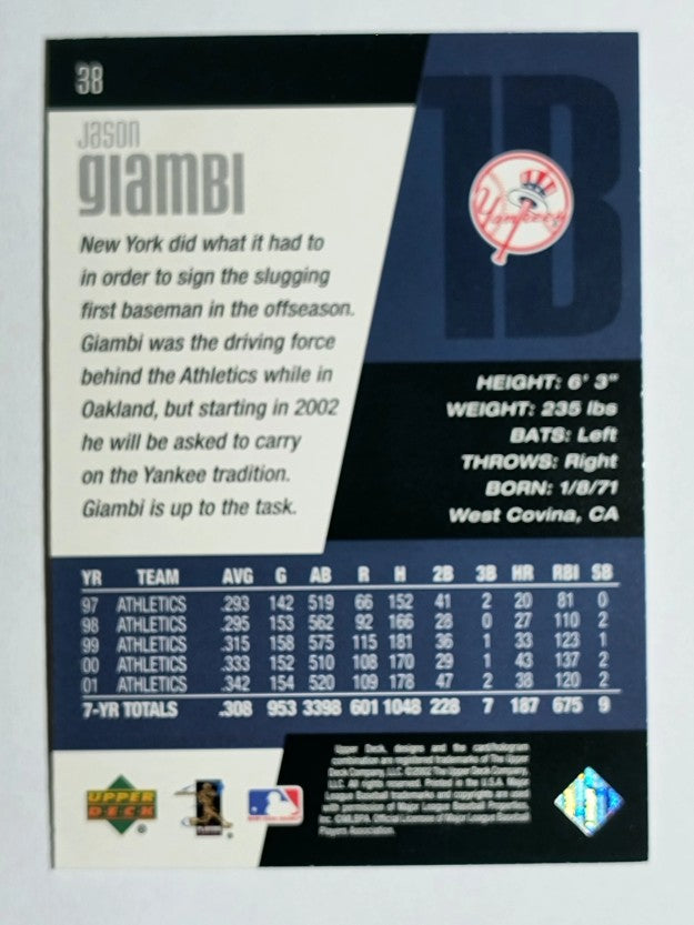2002 Upper Deck Diamond Connection #38 Jason Giambi