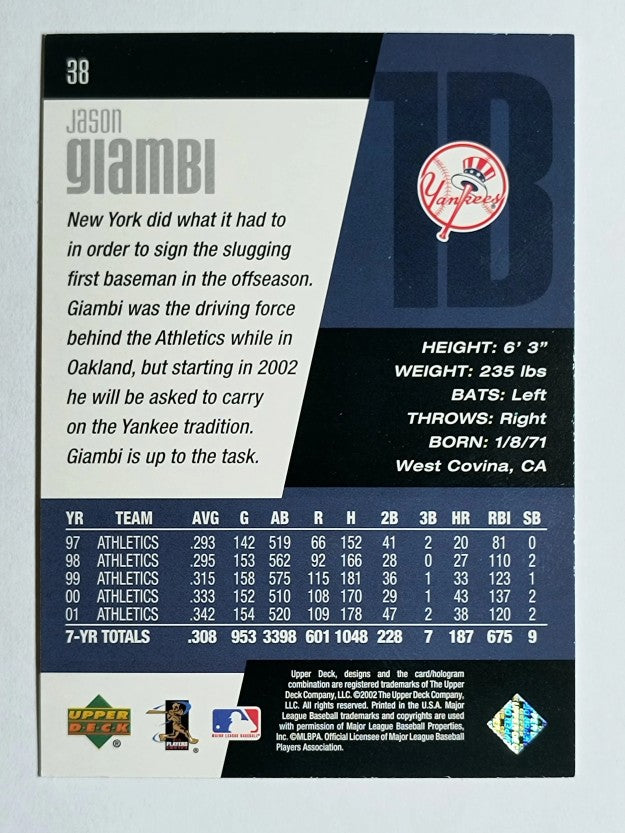 2002 Upper Deck Diamond Connection #38 Jason Giambi