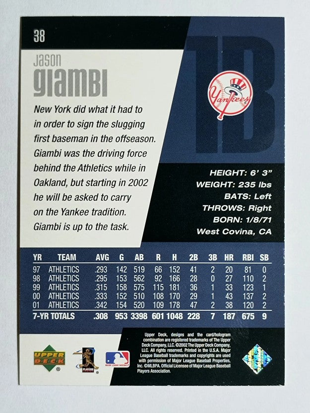 2002 Upper Deck Diamond Connection #38 Jason Giambi