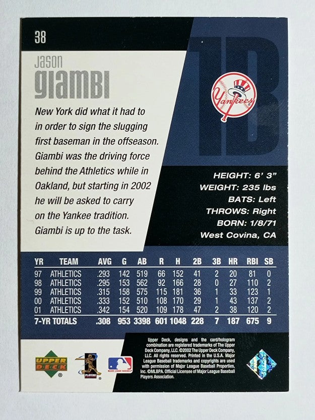 2002 Upper Deck Diamond Connection #38 Jason Giambi