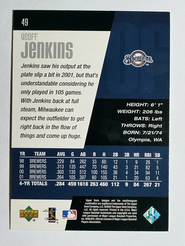 2002 Upper Deck Diamond Connection #49 Geoff Jenkins